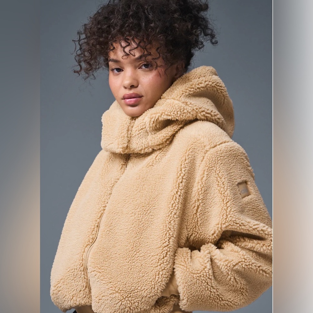 ALO Yoga Tan Sherpa Bomber Jacket